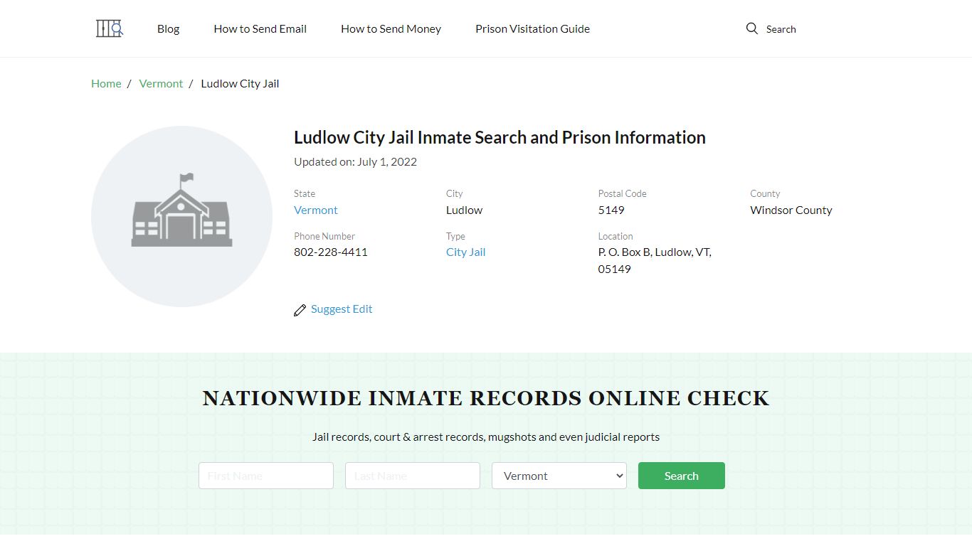 Ludlow City Jail Inmate Search, Visitation, Phone no ...